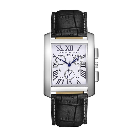 Reloj Cuadrado Hombre Escala Romana Tres Ojos - Image 10