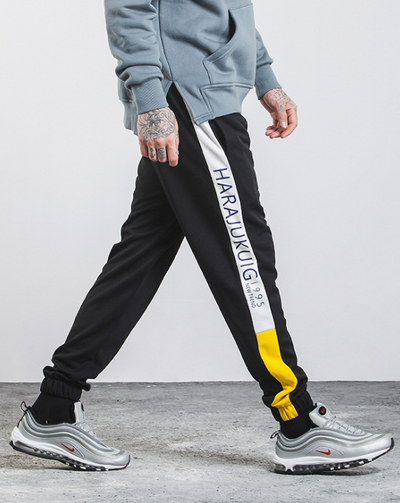 Pantalones Casuales Elásticos para Hombre con Rayas Laterales y Letras de Primavera - Image 3