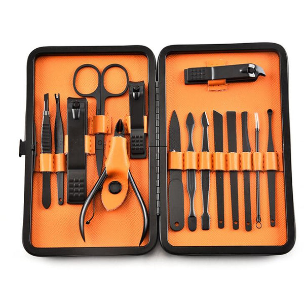Set Profesional de Manicura 15 Piezas Acero Inoxidable Negro - Image 3