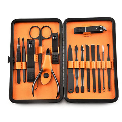 Set Profesional de Manicura 15 Piezas Acero Inoxidable Negro - Image 3