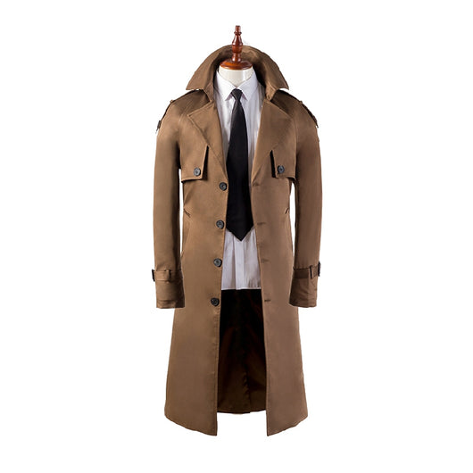 Abrigo Trinchera Largo Hombre Slim Elegante Negocios - Image 11
