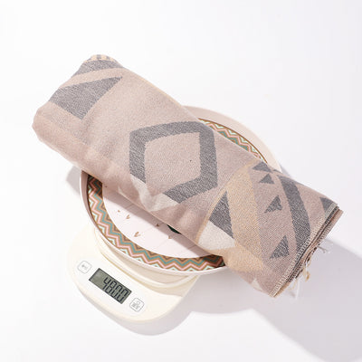 Poncho Chal Geométrico de Cachemira Gruesa con Borlas Versátil - Image 23