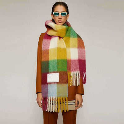 Bufanda de Mohair a Cuadros para Mujer - Image 10