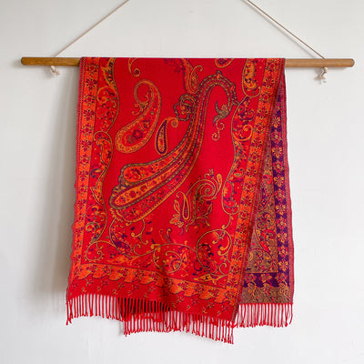Bufanda Retro de Cachemira Artificial con Tejido Jacquard Nacional - Image 15