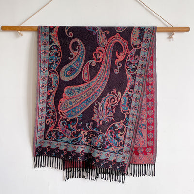 Bufanda Retro de Cachemira Artificial con Tejido Jacquard Nacional - Image 18