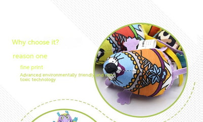 Fifteen colorful plush mouse cat toys with unique patterns and designs, some with bells, displayed in a white tray. - Image 10