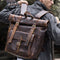 Mochila de Viaje en Cuero Crazy Horse para Hombre