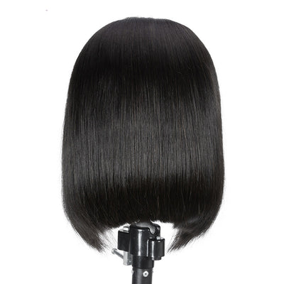 Peluca Corta Ondulada Negra - Cabello Liso Natural - Image 4