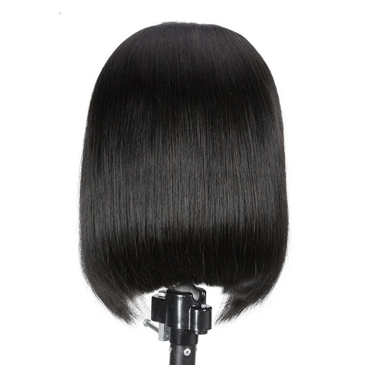 Peluca Corta Ondulada Negra - Cabello Liso Natural - Image 4