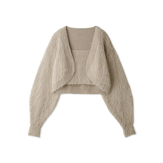 Conjunto de Dos Piezas: Cardigan Corto Tejido con Tirantes Versátil para Otoño e Invierno - Image 20
