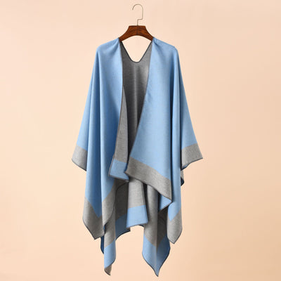 Poncho Cálido de Color Sólido para Viajes - Primavera, Otoño e Invierno - Image 33