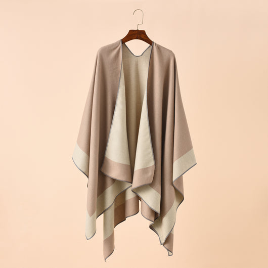 Poncho Cálido de Color Sólido para Viajes - Primavera, Otoño e Invierno - Image 34