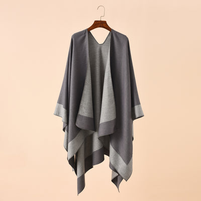 Poncho Cálido de Color Sólido para Viajes - Primavera, Otoño e Invierno - Image 38