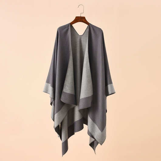 Poncho Cálido de Color Sólido para Viajes - Primavera, Otoño e Invierno - Image 38