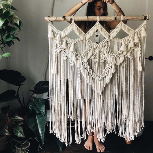 Tapiz Bohemio Tejido a Mano con Borlas - Decoración Nórdica Grande para Pared - Image 9