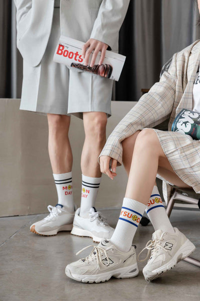 Calcetines Deportivos Largos Estilo College Ins Tide para Usar Fuera - Image 16