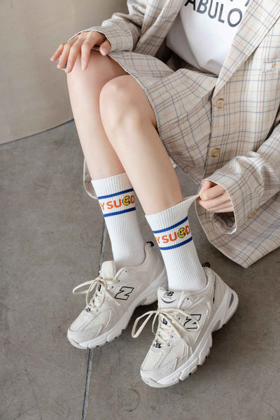 Calcetines Deportivos Largos Estilo College Ins Tide para Usar Fuera - Image 21