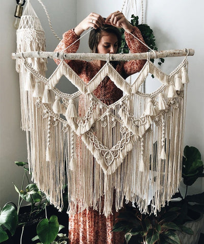 Tapiz Bohemio Tejido a Mano con Borlas - Decoración Nórdica Grande para Pared - Image 12