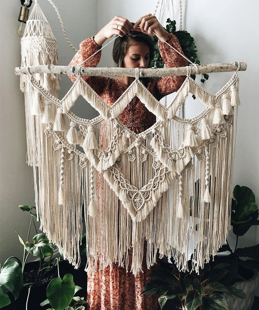 Tapiz Bohemio Tejido a Mano con Borlas - Decoración Nórdica Grande para Pared - Image 12