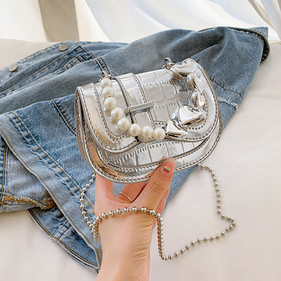 Bolso Tote Mini Saddle Perla Láser para Niña - Image 15