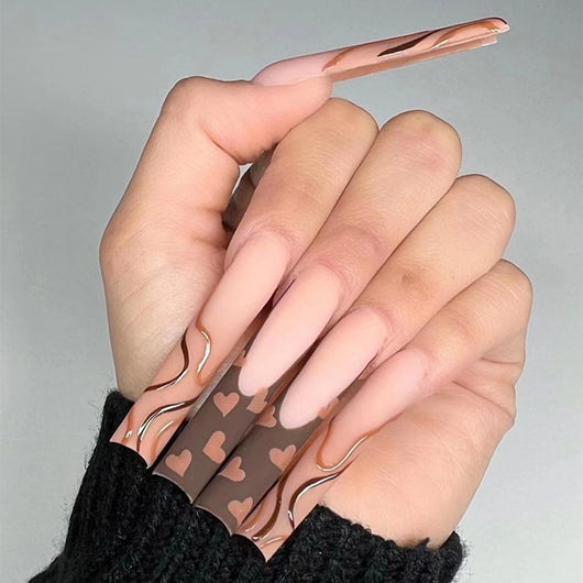 Uñas Postizas Degradado Floral con Efecto Espejo Electroplatado - Image 45