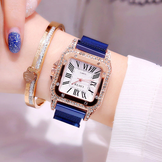 Reloj Cuadrado con Cristales Brillantes para Mujer - Image 8