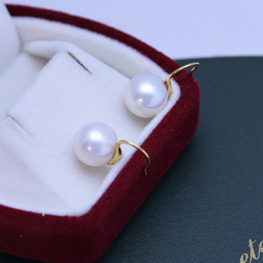 Aretes de Perla Micro Defecto Brillo Intenso Círculo Perfecto - Image 25