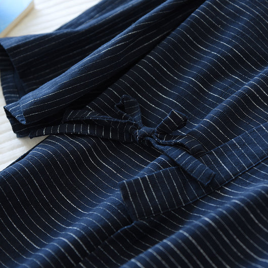 Kimono Chaqueta Algodón Jacquard a Rayas - Primavera Otoño - Image 18
