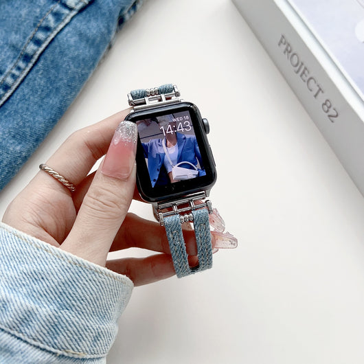 Reloj Inteligente con Correa de Cuero Denim y Hebilla Metálica - Image 8