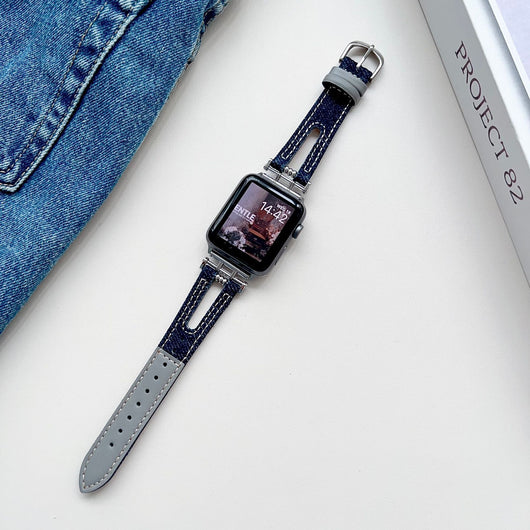 Reloj Inteligente con Correa de Cuero Denim y Hebilla Metálica - Image 9
