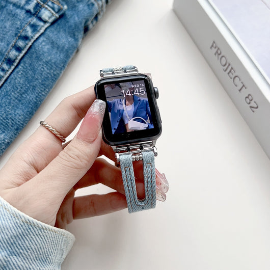 Reloj Inteligente con Correa de Cuero Denim y Hebilla Metálica - Image 10