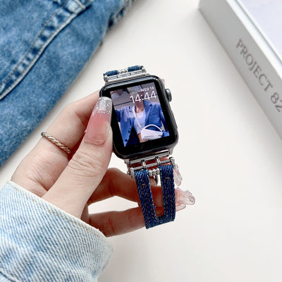 Reloj Inteligente con Correa de Cuero Denim y Hebilla Metálica - Image 11