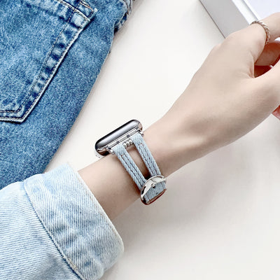 Reloj Inteligente con Correa de Cuero Denim y Hebilla Metálica - Image 12