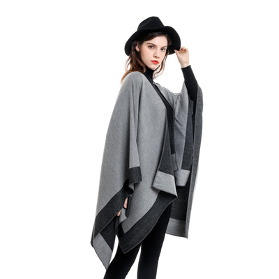 Poncho Cálido Multiestación en Colores Sólidos para Viajes - Image 12
