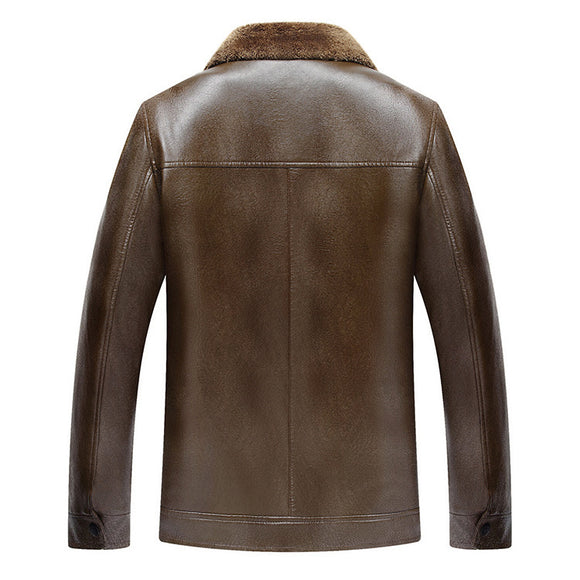 Chaqueta PU Cuello Alto Casual