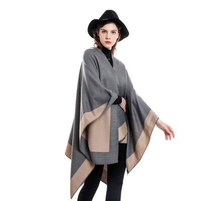 Poncho Cálido Multiestación en Colores Sólidos para Viajes - Image 18