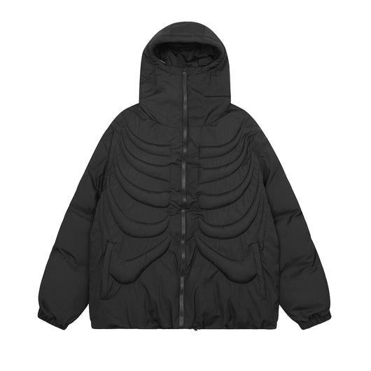 Chaqueta Acolchada con Capucha y Calavera Embosada para Hombre - Image 9