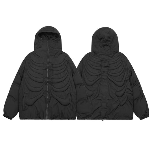 Chaqueta Acolchada con Capucha y Calavera Embosada para Hombre - Image 24