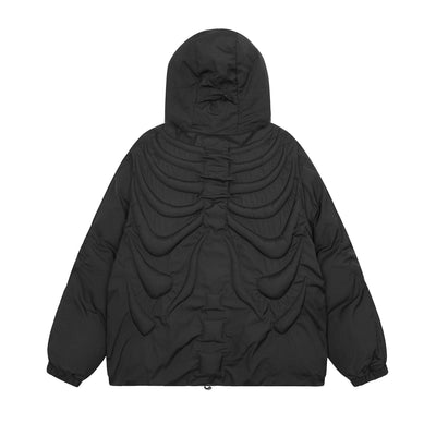 Chaqueta Acolchada con Capucha y Calavera Embosada para Hombre - Image 26