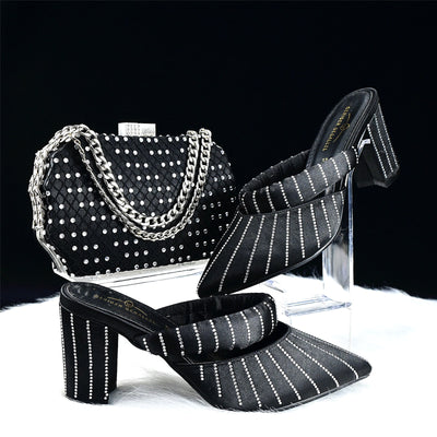 Zapatos de Tacón Verde Grueso 8CM Punta Afilada - Bolso Multiuso Elegante para Diario, Fiesta y Cena - Image 29