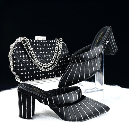 Zapatos de Tacón Verde Grueso 8CM Punta Afilada - Bolso Multiuso Elegante para Diario, Fiesta y Cena - Image 29