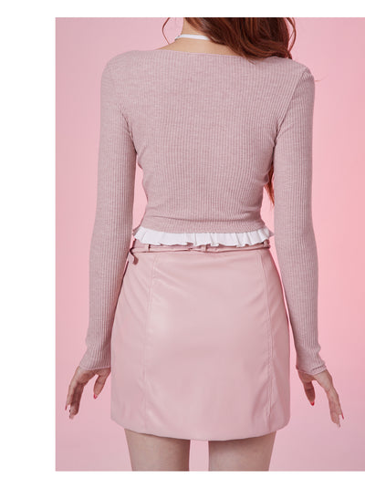 Blusa de Encaje Tejido con Efecto Dos Piezas - Image 11