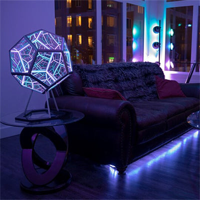 Lámpara Proyector Galaxia LED - Luz Nocturna Dodecaedro Infinito Multicolor - Image 7