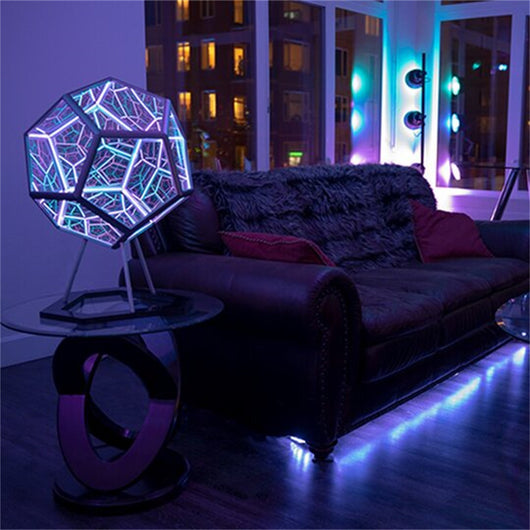 Lámpara Proyector Galaxia LED - Luz Nocturna Dodecaedro Infinito Multicolor - Image 7