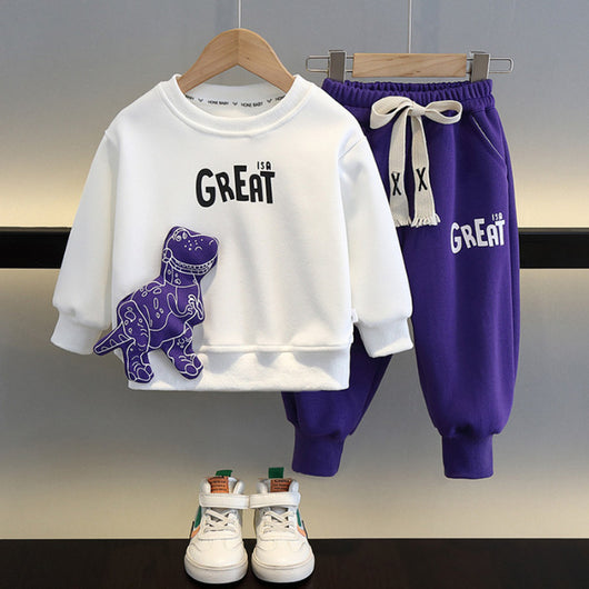 Conjunto de Suéter Infantil con Dinosaurio 3D de Dos Piezas - Image 7