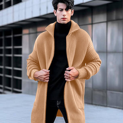 Suéter Abrigo Liso de Largo Medio para Hombre - Image 13