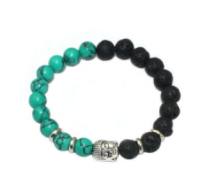 Pulsera de Piedra Volcánica con Cabeza de Buda - Energía y Equilibrio - Image 3