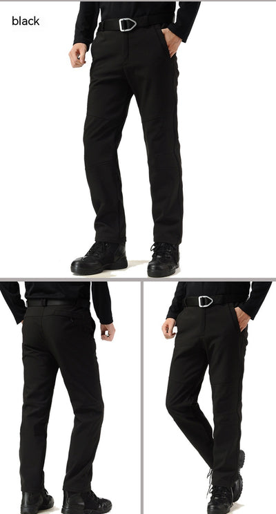 Pantalones Tácticos Soft Shell Hombre Talla Grande Forrados en Fleece para Senderismo - Image 10