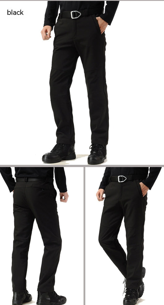Pantalones Tácticos Soft Shell Hombre Talla Grande Forrados en Fleece para Senderismo - Image 10