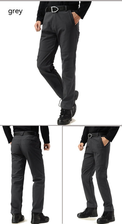 Pantalones Tácticos Soft Shell Hombre Talla Grande Forrados en Fleece para Senderismo - Image 13